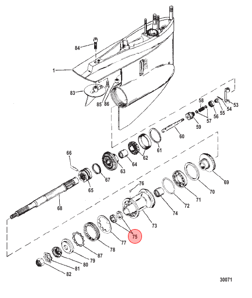 OEM MerCruiser Bearing Carrier Inner Cutter Seal  26-14077