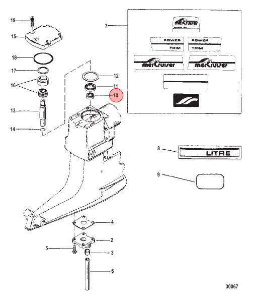 OEM MerCruiser Drive Housing Lower Oil Seal 26-965031 OEM MerCruiser Drive Housing Lower Oil Seal 26-965031
