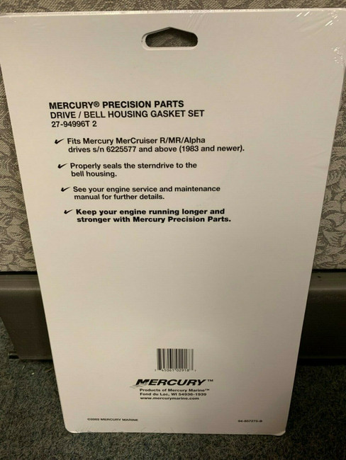 OEM Mercury MerCruiser Alpha Gen 1 2 Outdrive Bell Housing Mounting Gasket Set 27-94996T2