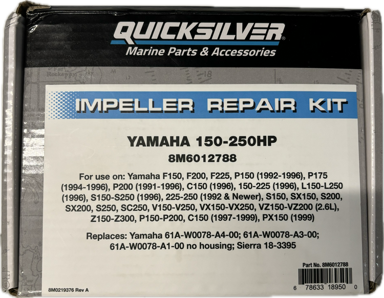 Quicksilver Yamaha 150 - 250 HP Outboard Impeller Repair Kit 8M6012788