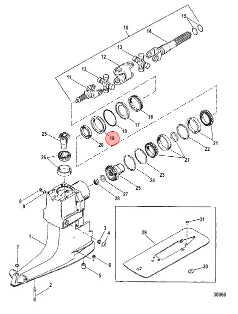 OEM Quicksilver/Mercury U-Joint Seal Carrier  66081A2 8M0171103