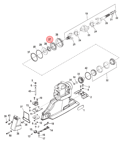 OEM Quicksilver/Mercury Carrier Assembly Seal- Bravos 86779A1 8M0171142