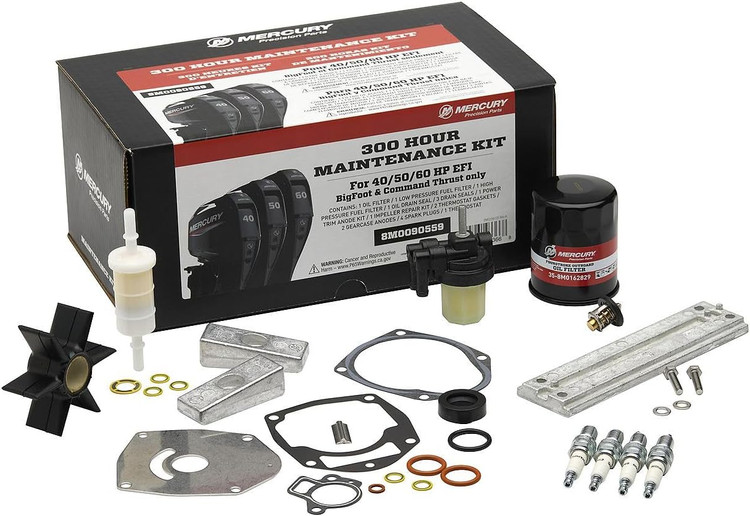 OEM Mercury 300 Hour Maintenance Kit 40-60 HP FourStroke Command Thrust 1C000001 & up 8M0090559