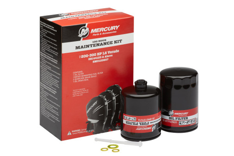 Mercury 100 Hour Maintenance Kit L6 Verado 2B144123 & above 8M0120657 Mercury 100 Hour Maintenance Kit L6 Verado 2B144123 & above 8M0120657