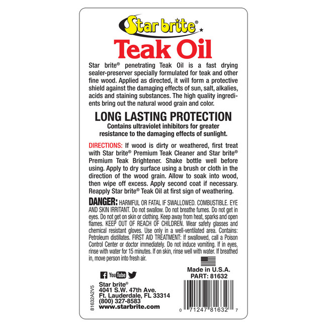 Starbrite Teak Oil Quart 81632 Starbrite Teak Oil Quart 81632