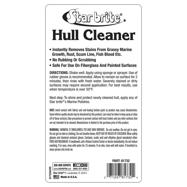 Starbrite Hull Cleaner Quart 81732 Starbrite Hull Cleaner Quart 81732