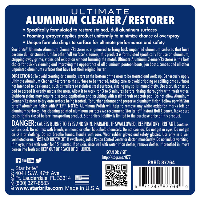 Starbrite Ultimate Aluminum Clean/Restor 64Oz 87764 Starbrite Ultimate Aluminum Clean/Restor 64Oz 87764