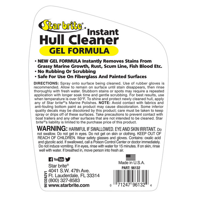 Starbrite Hull Cleaner Gel Spray 32Oz 96132 Starbrite Hull Cleaner Gel Spray 32Oz 96132
