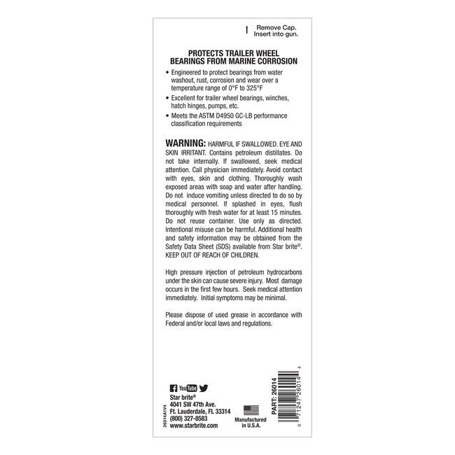 Starbrite Grease-Wheel Bearing 14Oz Cart 26014