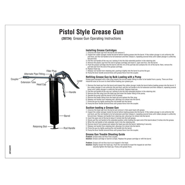 Starbrite Grease Gun-Standard Duty Pistol 28724 Starbrite Grease Gun-Standard Duty Pistol 28724
