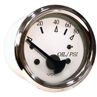 Seachoice Oil Pressure Gage Chro/White 50-15211 Seachoice Oil Pressure Gage Chro/White 50-15211