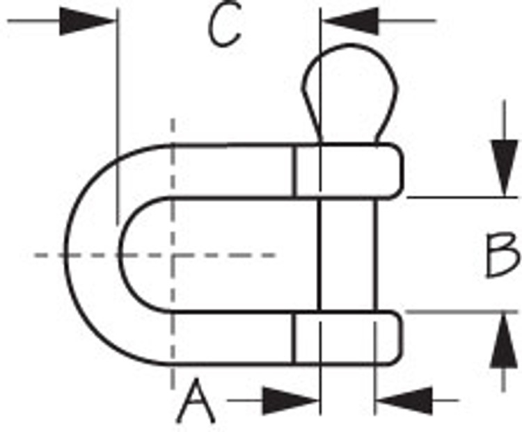 Sea-Dog Line D Shackle SS 1/2" 147012-1 Sea-Dog Line D Shackle SS 1/2" 147012-1