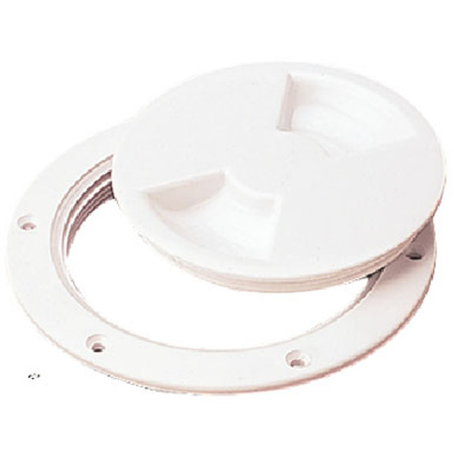 Sea-Dog Line Deck Plate -Screw Out 6" White 337160-1 Sea-Dog Line Deck Plate -Screw Out 6" White 337160-1