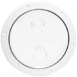 Beckson Marine 6" White Nonskid Screw Out Deck Plate With Standard Trim Ring, Diamond Center DP64-W Beckson Marine 6" White Nonskid Screw Out Deck Plate With Standard Trim Ring, Diamond Center DP64-W