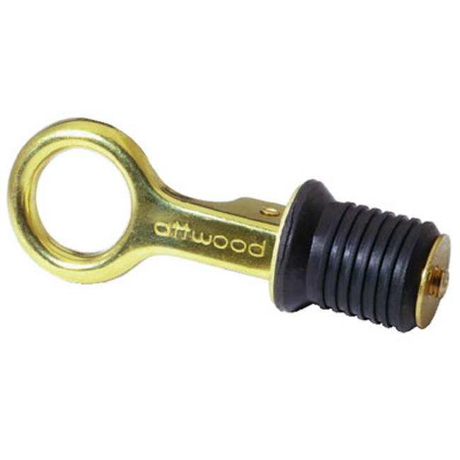 Attwood Marine Drain Plug Brass Snap Handle 7524D1 Attwood Marine Drain Plug Brass Snap Handle 7524D1