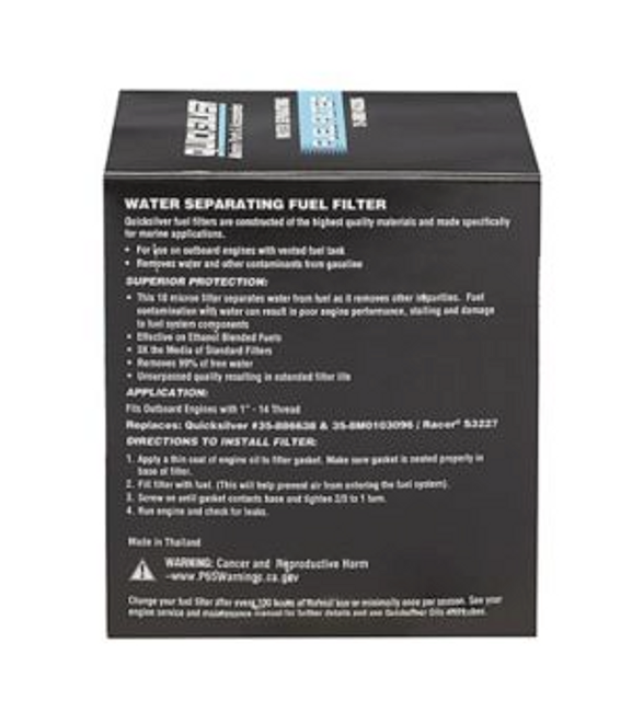 OEM Mercury / Quicksilver Water Separating Fuel Filter Element w/o Bowl Spin On 35-8M0146206