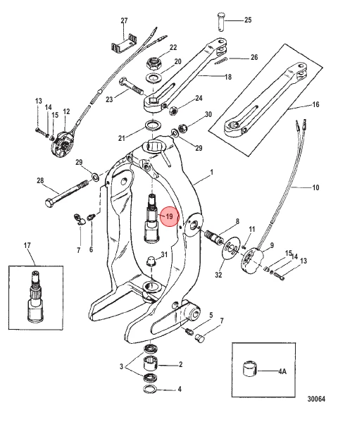 OEM Quicksilver/Mercury Stainless Steel Upper Steering Shaft Pin (Bravo/Alpha) 866718A01 OEM Quicksilver/Mercury Stainless Steel Upper Steering Shaft Pin (Bravo/Alpha) 866718A01