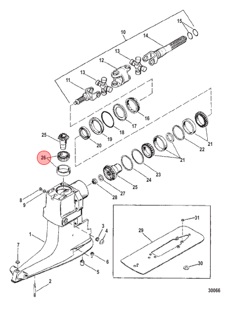 Mercury / Quicksilver BEARING ASSY 31-66818A1 Mercury / Quicksilver BEARING ASSY 31-66818A1