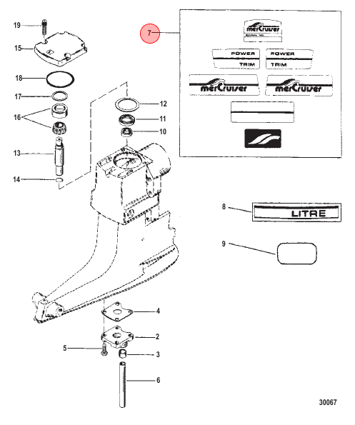 Mercury / Quicksilver DECAL SET 37-13682A90 Mercury / Quicksilver DECAL SET 37-13682A90
