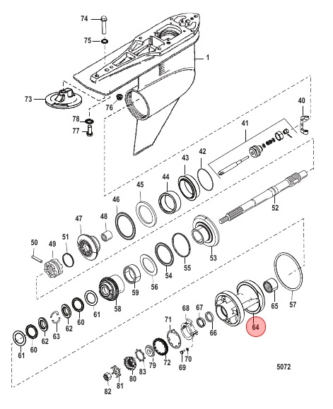 Mercury / Quicksilver CARRIER ASSY-BRG 818290A6