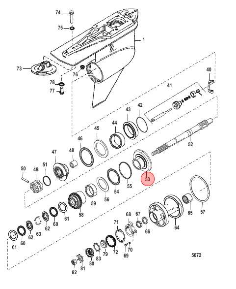 Mercury / Quicksilver Forward Gear Set -With Pinion 1.47-1.94 43-828289A1 Mercury / Quicksilver Forward Gear Set -With Pinion 1.47-1.94 43-828289A1