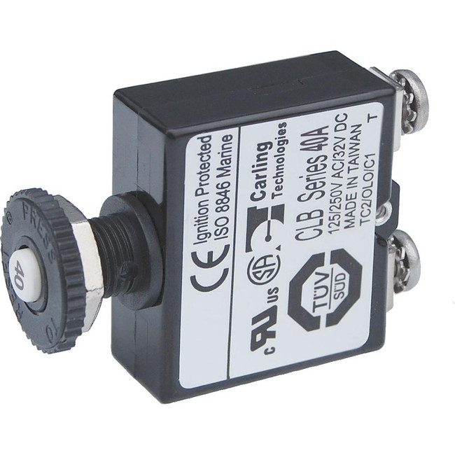 Blue Sea 2137 Push Button Reset Only Screw Terminal Circuit Breaker - 40 Amps Blue Sea 2137 Push Button Reset Only Screw Terminal Circuit Breaker - 40 Amps
