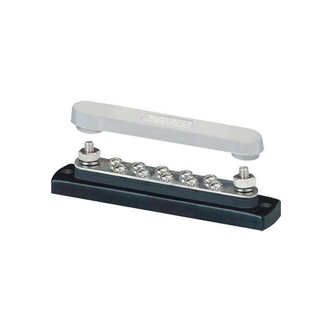 Blue Sea 2300 2300, 150 Ampere Common BusBar 10 x #8-32 Screw Terminal w/Cover