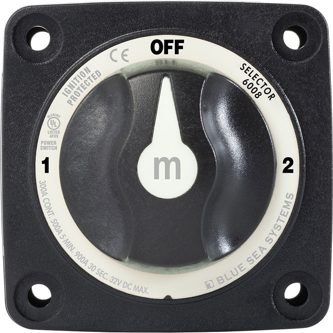 Blue Sea 6008200 m-Series Selector 3 Position Battery Switch - Black Blue Sea 6008200 m-Series Selector 3 Position Battery Switch - Black