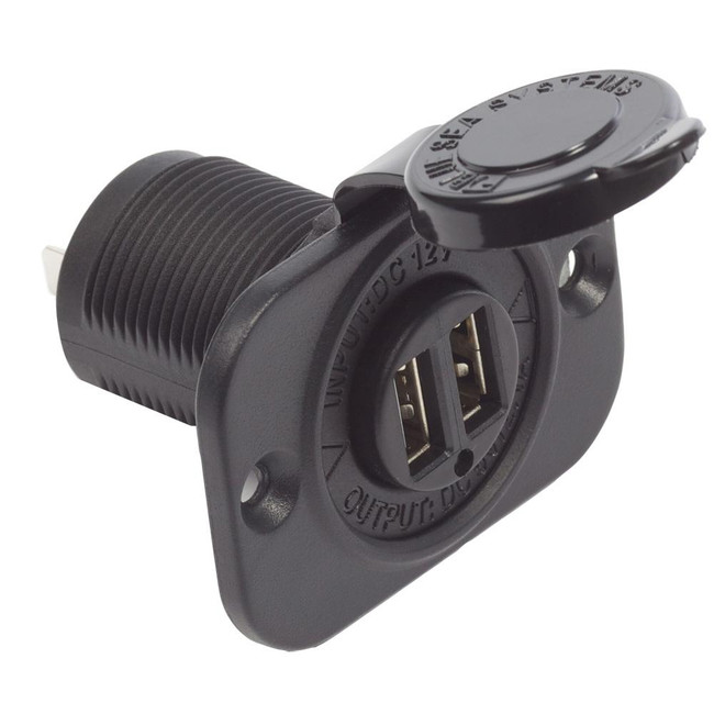 Blue Sea 1016 Dual USB Charger Socket - 2 USB Ports w/Watertight Cap