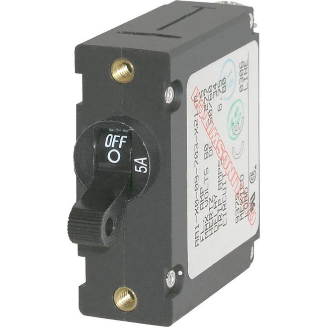 Blue Sea 7200 AC / DC Single Pole Magnetic World Circuit Breaker - 5 Amp Blue Sea 7200 AC / DC Single Pole Magnetic World Circuit Breaker - 5 Amp