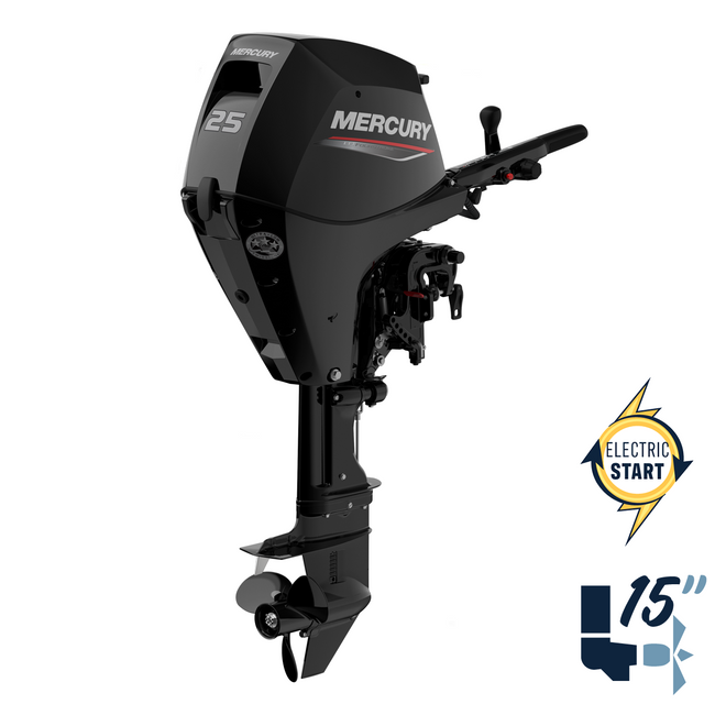 New Mercury 25EH EFI 15" Shaft Electric Start Four Stroke Tiller Outboard 1A25301BK New Mercury 25EH EFI 15" Shaft Electric Start Four Stroke Tiller Outboard 1A25301BK