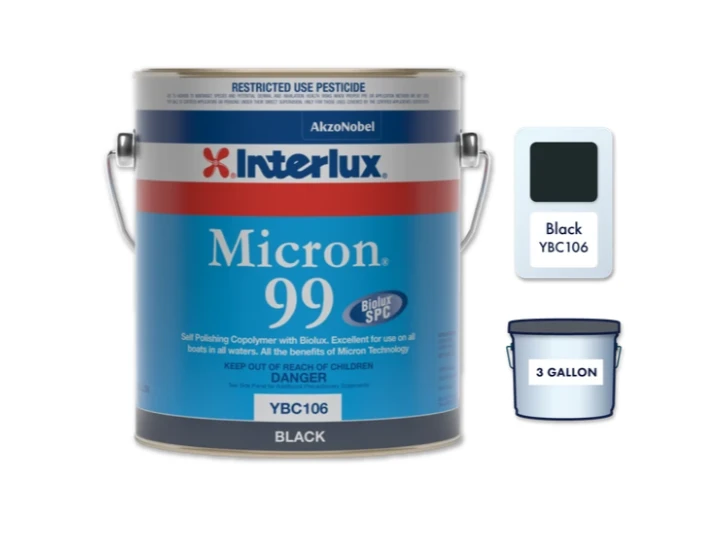 Interlux Micron 99 Self-Polishing Antifouling Bottom Paint - Black 3 Gallons Interlux Micron 99 Self-Polishing Antifouling Bottom Paint - Black 3 Gallons