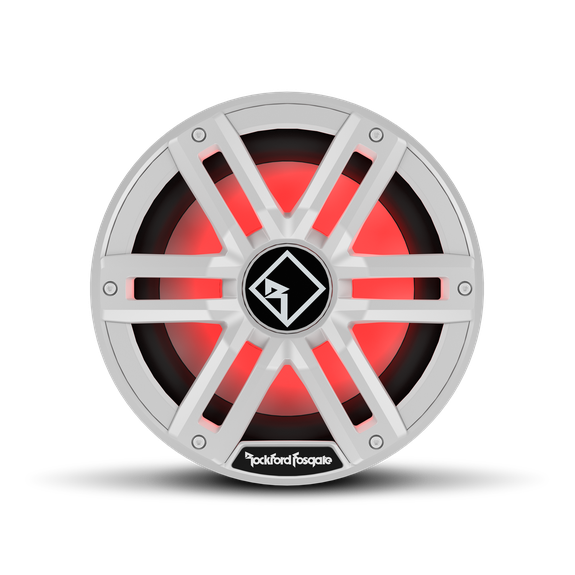 Rockford Fosgate M2 10" DVC 4 Ohm Color Optix Infinite Baffle Marine Subwoofer White/Stainless Steel M2D4-10I