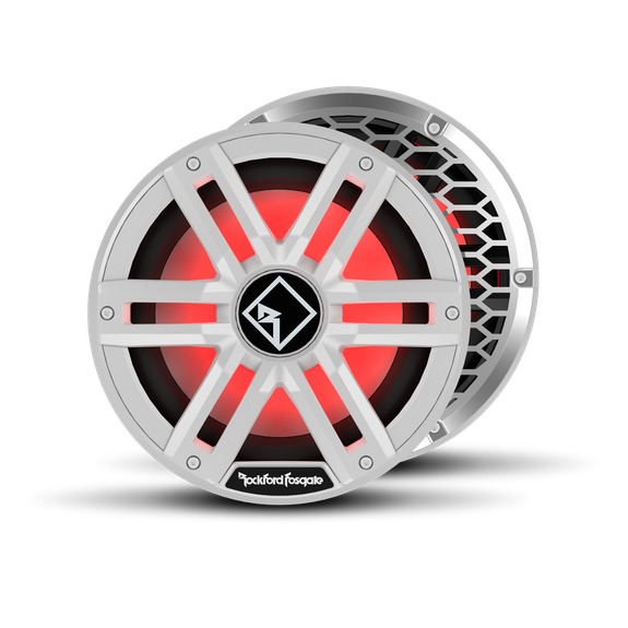 Rockford Fosgate M2 10" DVC 4 Ohm Color Optix Infinite Baffle Marine Subwoofer White/Stainless Steel M2D4-10I