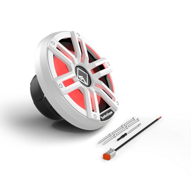 Rockford Fosgate M2 12" DVC 4 Ohm Color Optix Sealed Enclosure Marine Subwoofer White/Stainless M2D4-12S Rockford Fosgate M2 12" DVC 4 Ohm Color Optix Sealed Enclosure Marine Subwoofer White/Stainless M2D4-12S