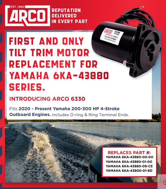 Arco Marine Replacement Tilt Trim Motor for 4-Stroke Yamaha 6KA-43880 (200-300HP 2020 – present) 6330