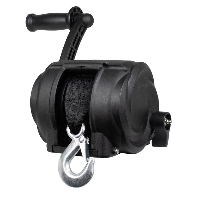 PowerWinch Premier Series Winch 2000lb, 8", Crank Arm - Carbon Black  21300-W-2000-8-B-R