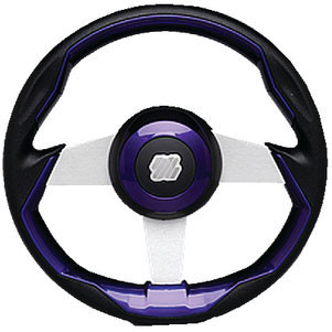 Uflex Steering Wheel-Black/Brl Grip Silv Grimani Pl/S