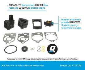 OEM Quicksilver/Mercury O/B Complete Water Pump Kit 46-77177A 3 OEM Quicksilver/Mercury O/B Complete Water Pump Kit 46-77177A 3