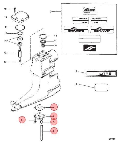 OEM MERCRUISER Alpha Gen 1 water tube housing kit 32-54236 / 42724A3 OEM MERCRUISER Alpha Gen 1 water tube housing kit 32-54236 / 42724A3