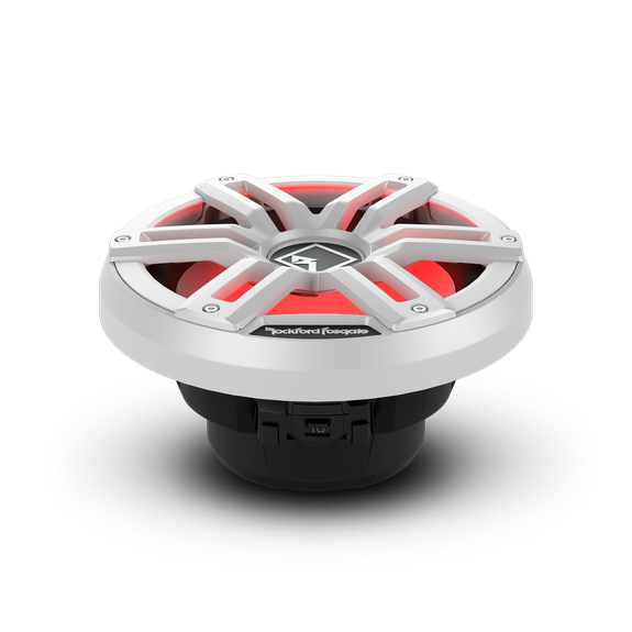 Rockford Fosgate M2 12" DVC 2 Ohm Color Optix Sealed Enclosure Marine Subwoofer White/Stainless M2D2-12S Rockford Fosgate M2 12" DVC 2 Ohm Color Optix Sealed Enclosure Marine Subwoofer White/Stainless M2D2-12S