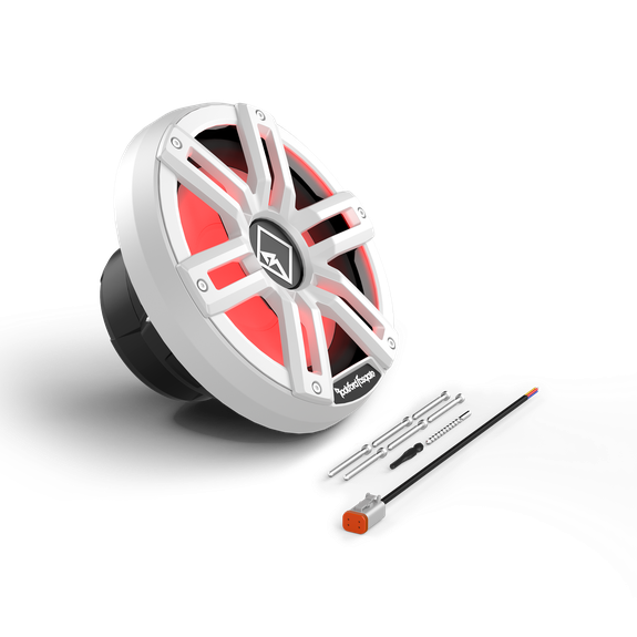 Rockford Fosgate M2 10" DVC 2 Ohm Color Optix Sealed Enclosure Marine Subwoofer White/Stainless M2D2-10S Rockford Fosgate M2 10" DVC 2 Ohm Color Optix Sealed Enclosure Marine Subwoofer White/Stainless M2D2-10S