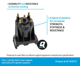 OEM Quicksilver/Mercury Delco Distributor Cap 811635T3 OEM Quicksilver/Mercury Delco Distributor Cap 811635T3