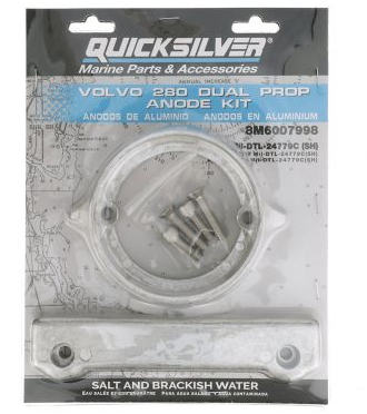 OEM Quicksilver/Mercury Anode Kit Volvo 280 D/P Aluminum 97-8M6007998 OEM Quicksilver/Mercury Anode Kit Volvo 280 D/P Aluminum 97-8M6007998