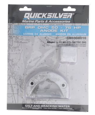 OEM Quicksilver/Mercury Anode Kit BPR OMC 50-75 Aluminum 97-8M6008010 OEM Quicksilver/Mercury Anode Kit BPR OMC 50-75 Aluminum 97-8M6008010