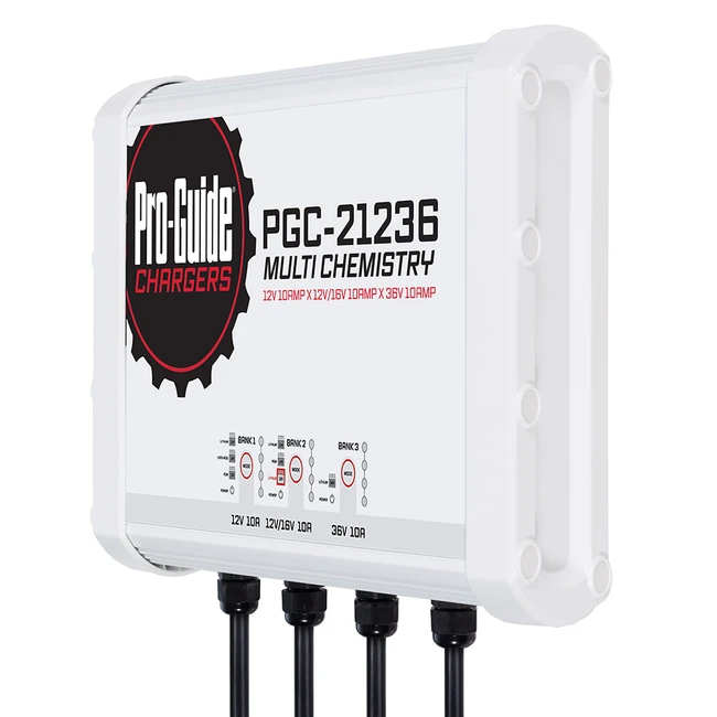 Pro-Guide 3 Bank On-Board Battery Charger - (1) 12V / (1) 12/16V / (1) 36V - 30-Amp - PGC-21236 Pro-Guide 3 Bank On-Board Battery Charger - (1) 12V / (1) 12/16V / (1) 36V - 30-Amp - PGC-21236