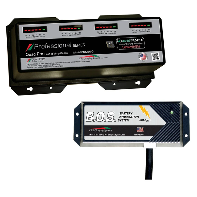 Dual Pro PS4 Auto 4 Bank Battery Charger w/3 Bank B.O.S. - PS4AUTO/BOS12V3 Dual Pro PS4 Auto 4 Bank Battery Charger w/3 Bank B.O.S. - PS4AUTO/BOS12V3