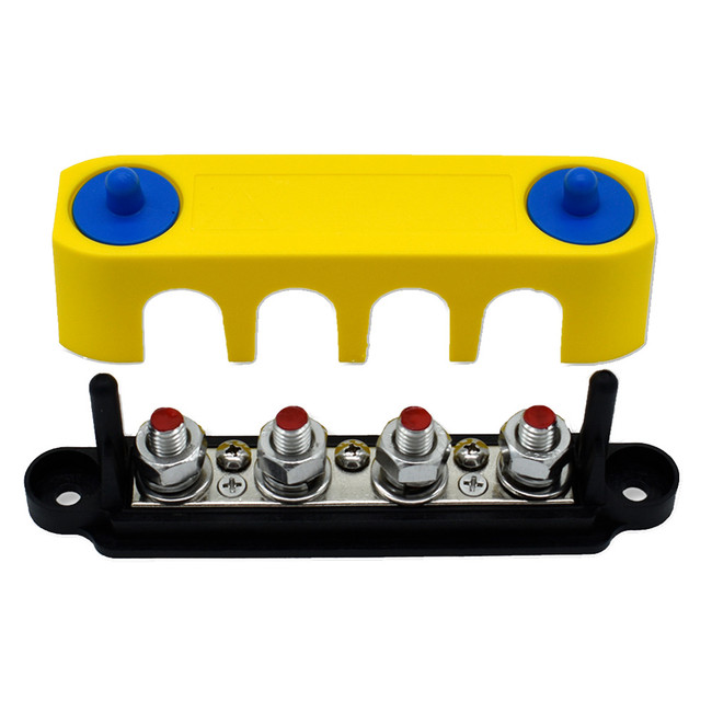 Bluewater Common Stud 4 Gang Positive Terminal Busbar w/Cover - 313738-B-023