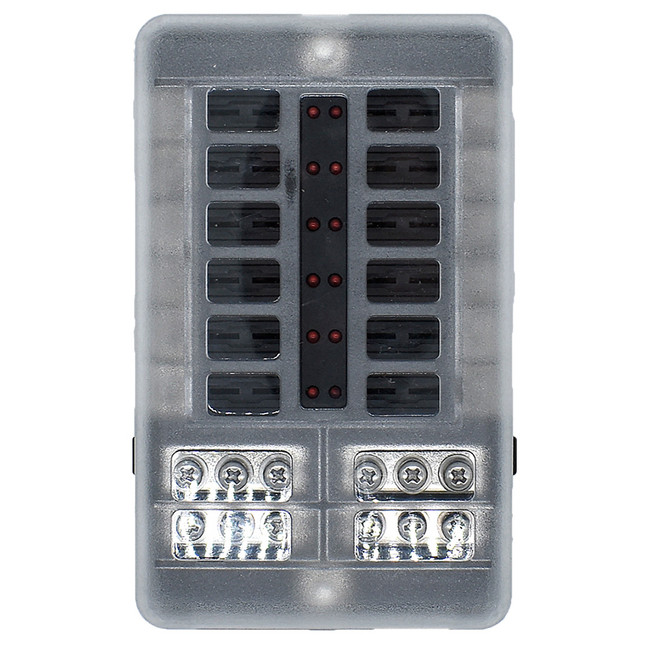 Bluewater 12 Position Fuse Block w/LEDs - 3200-0001-012 Bluewater 12 Position Fuse Block w/LEDs - 3200-0001-012