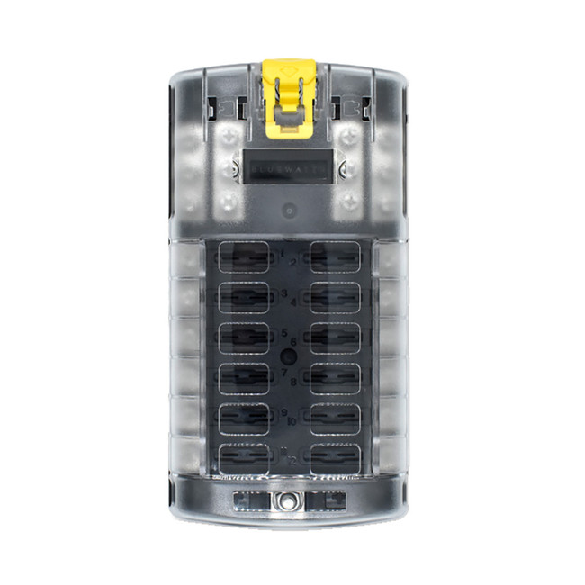 Bluewater 12 Position Fuse Block ATC w/Yellow Slide - 3200-3003-012